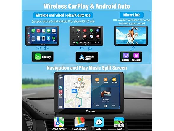 7" CarPlay Screen w/ GPS & Bluetooth