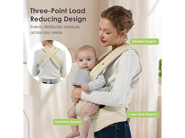 MISSWISDOM Baby Carrier Newborn to Toddler, Beige