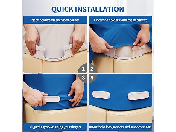 Bed Sheet Holder with Lock Strips