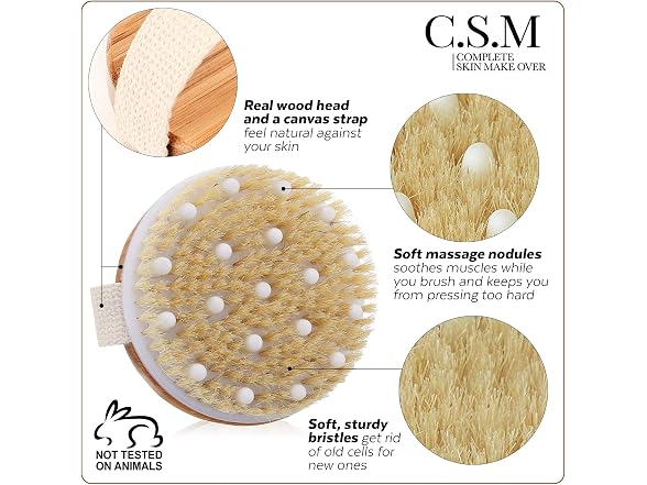 CSM Dry Body Brush Natural Bristle Exf