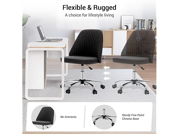 YSSOA Office Desk Chair with Back and Wheels