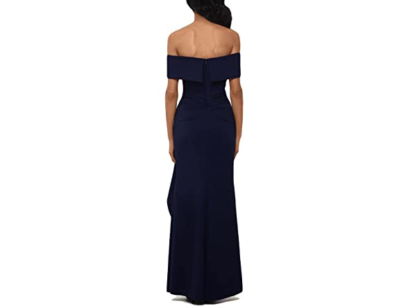 Xscape Women (4) Long Scuba Off-the-shoulder Dress
