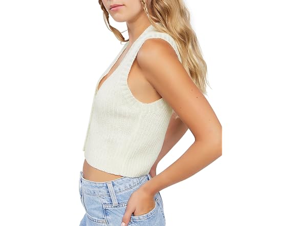 Forever 21 (S) Marled Sweater Vanilla Vest