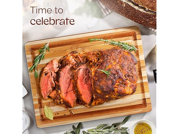 Yes4All Durable Teak Cutting Board for Kitchen
