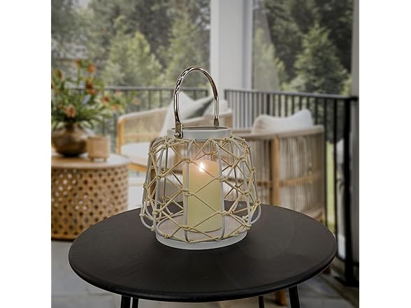National Outdoor Living Lantern Candleholder, Glacier Gray