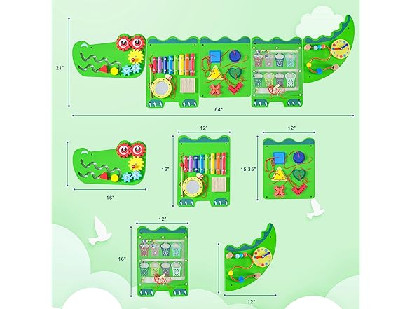 Crocodile Sensory Toys Activity Wall Panels