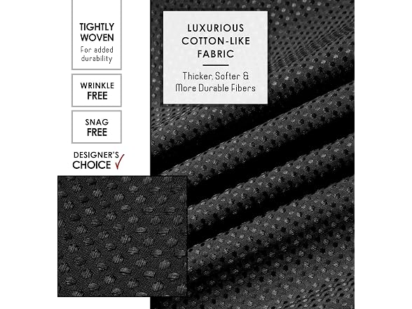 Clara Clark Black Shower Curtain - Hotel Quality Waffle
