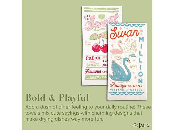 Karma Retro Diner Tea Towel