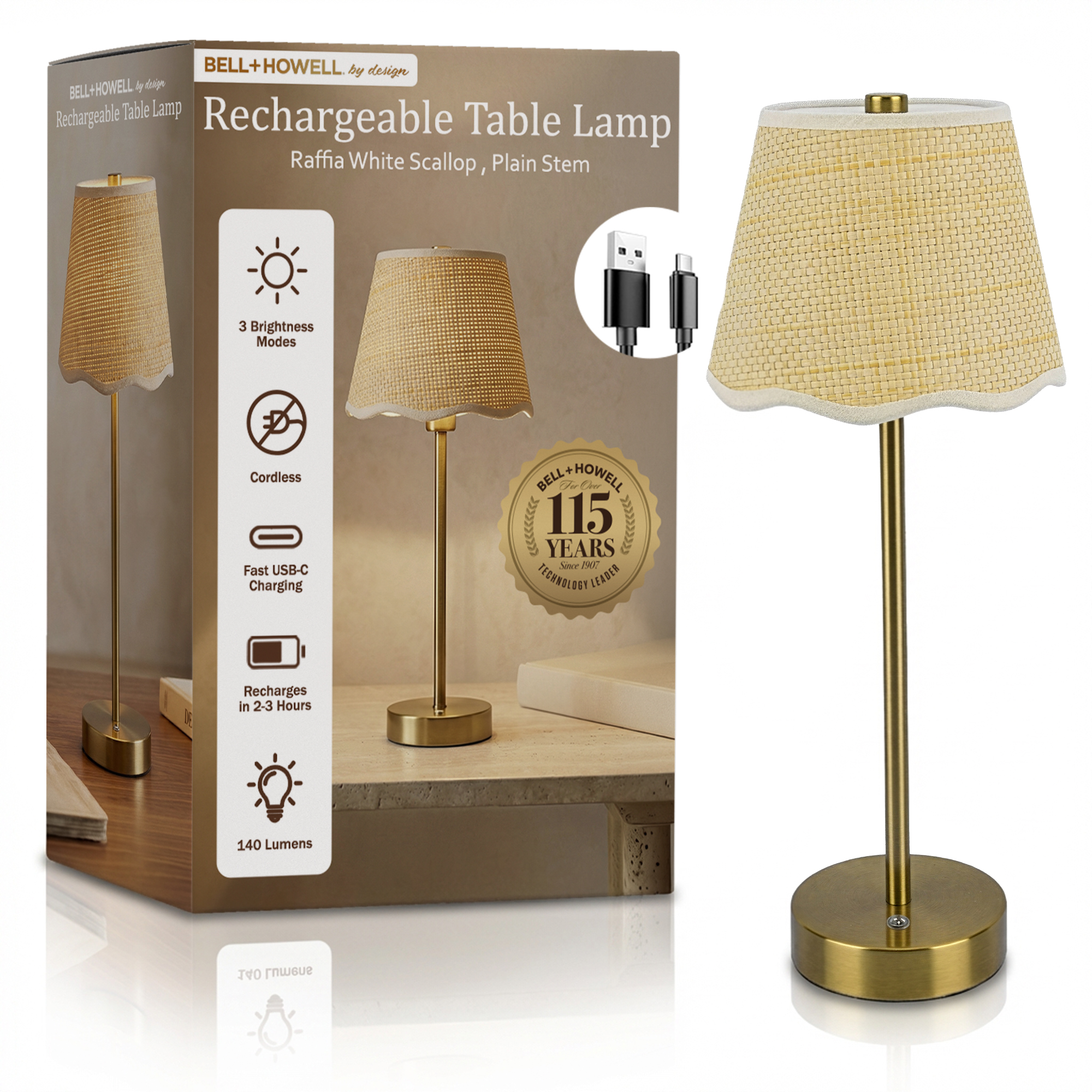 Raffia Scalloped Shade Lamp - Gallery 14