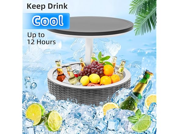 Black Patio Bar Side Table