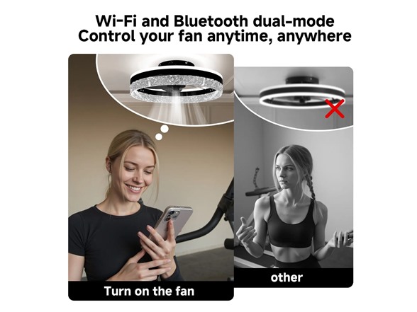 Smart RGB LED Ceiling Fan 20 w/ Remote