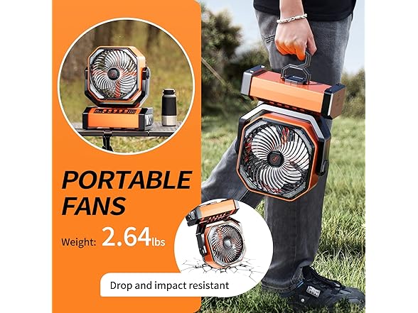 Doublepow Camping LED Fan with Light