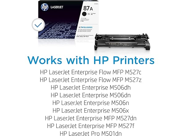 HP 87A Black Toner Cartridge, CF287A