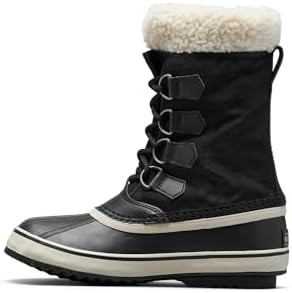 SOREL Women's Winter Carnival Waterproof Boot - Black, Stone - 6.5