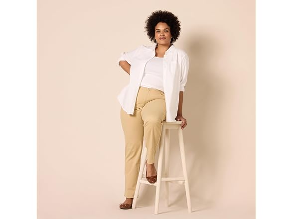 Amazon Essentials Women High-rise Pant Tan