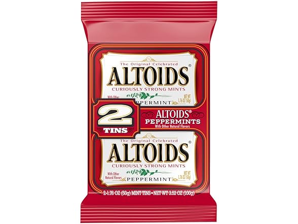 ALTOIDS Peppermint Breath Mint Tins, 3.52 Oz (Pack of 2)