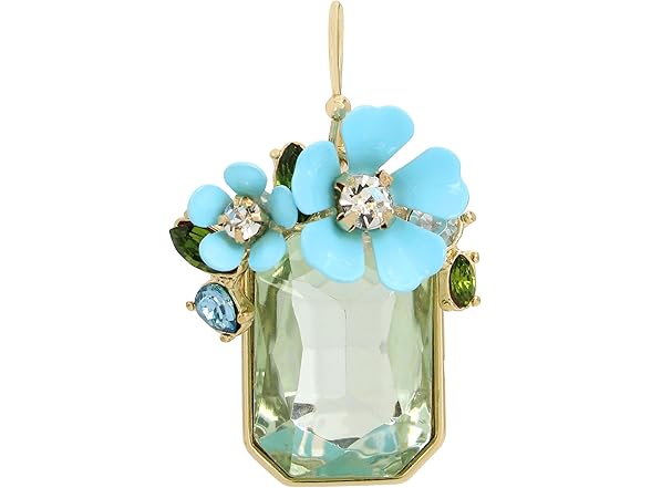 Betsey Johnson Womens Flower Gem Earrings
