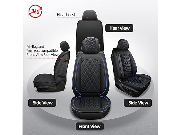 MIROZO 2PCS Front Seat Covers, Waterproof