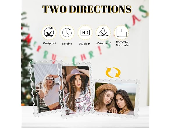 3 Pack Acrylic Picture Frames 4x6