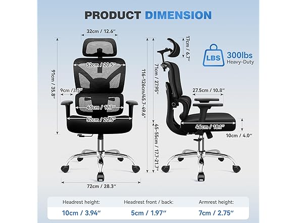 TECHREST Ergonomic Office Desk Chair