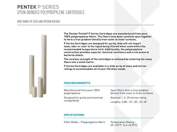 Pentek Pentair P5 Sediment Water Filter, 10 inch