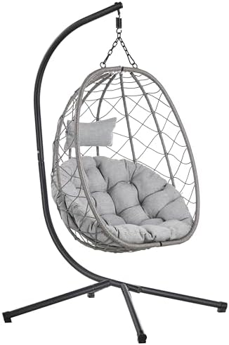 LeisureMod SSCGR-35LGR Summit Egg Swing Chair Light G