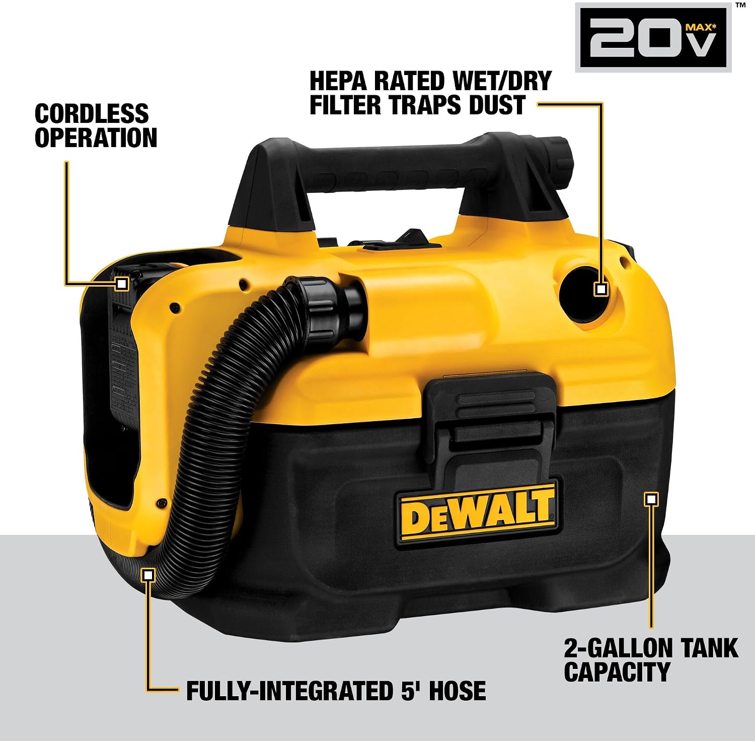 Dewalt DCV580H 20V MAX Cordless Wet-Dry Vacuum - Gallery 11