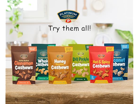 Platinum’s Hot & Spicy Cashews, 11 Oz