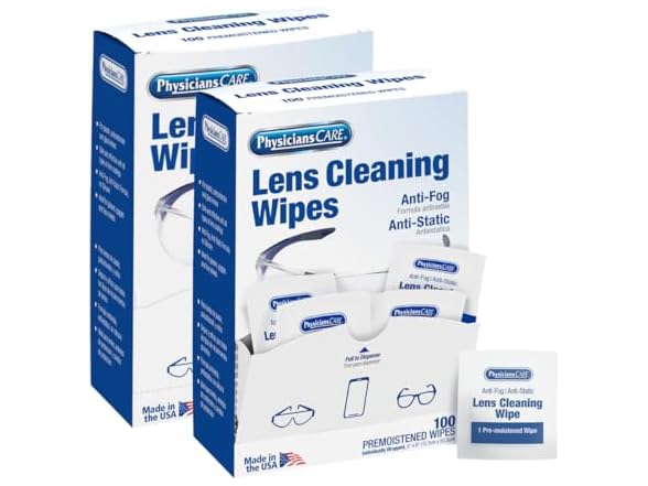 PhysiciansCare Lens Wipes 100ct 2pk