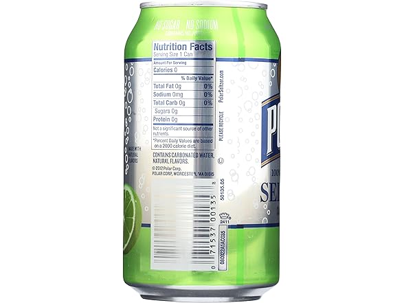 1CT Polar Seltzer Water, Lime, 12 fl oz