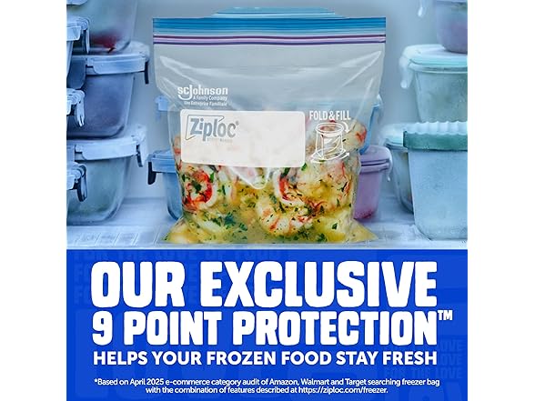 Ziploc Quart Freezer Bags, 24 Count