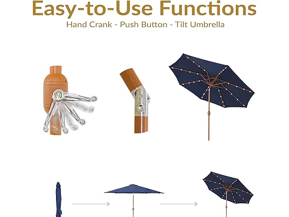 Sunnydaze Decor JLP-1751 Patio Umbrella - 8.5ft Navy Blue