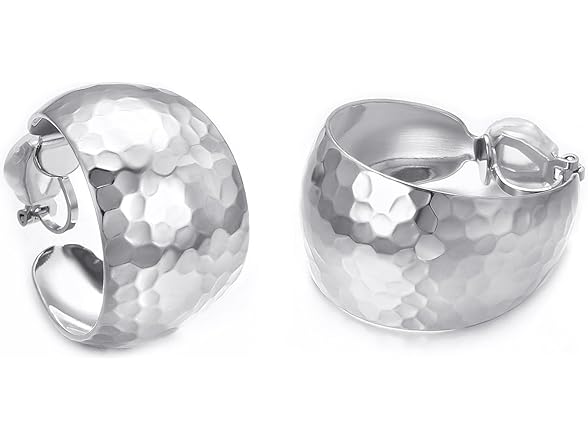 Yoursfs Silver Clip on Hoop Earrings