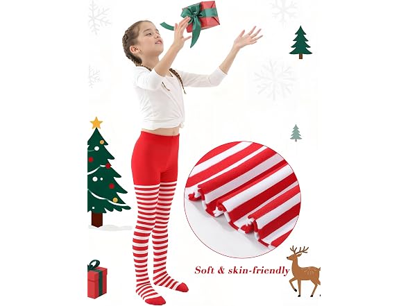 SOMSOC Kids (OS) 3-Piece Christmas Candy Cane Stri