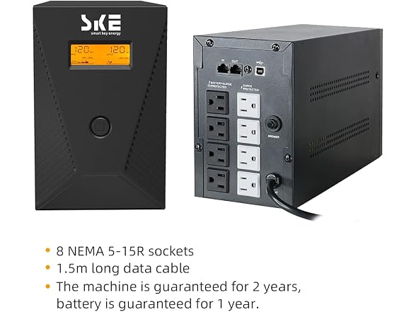 SKE 900W UPS Battery Backup and Surge Protector