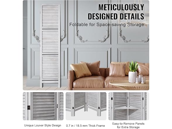 Wood Room Divider, 4 Panel Wood Folding
