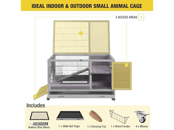 Aivituvin [Upgrade Version] Rabbit Hutch Bunny Hutch