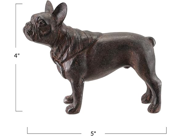 Creative Co-Op Resin French Bulldog Black