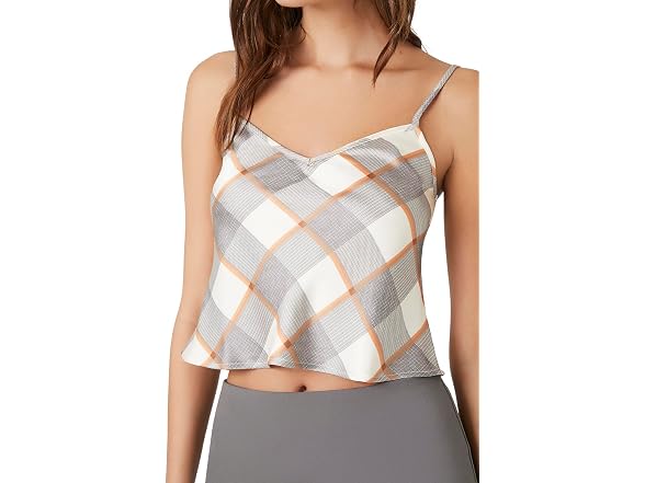 Forever 21 (XL) Satin Cropped Cami Vanilla