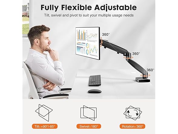 Simple Deluxe Simple Deluxe Single Monitor Arm, 13 to