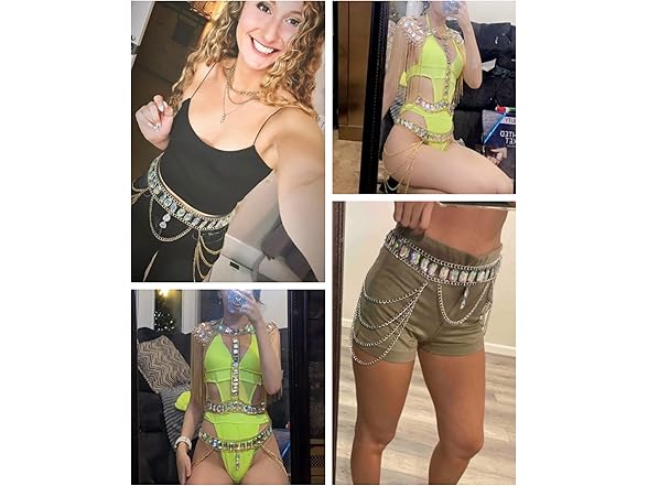 Women's Rhinestone Layered Waist Chain