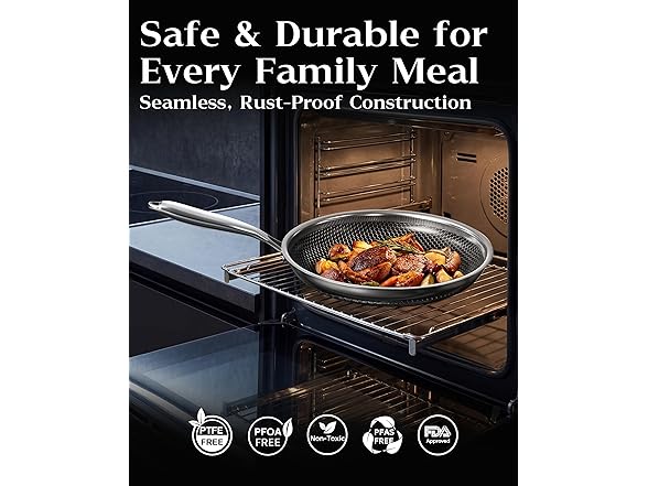XBM Honeycomb Stainless Steel Nonstick Frying Pan