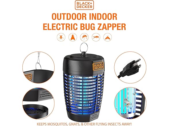 BLACK+DECKER Bug Zapper- Mosquito Repellent Outdoor