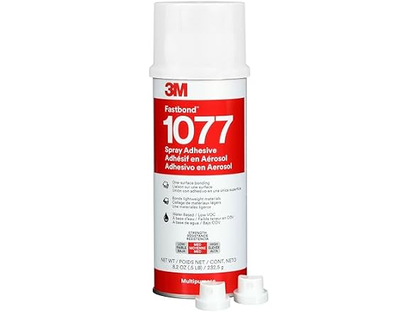 3M Fastbond Water-Base Multipurpose Adhesive 1077, Low VOC, Net Wt 8.2 oz
