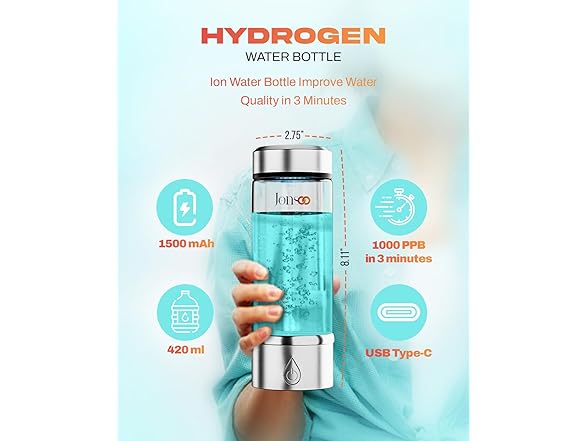 JONSOO Portable Hydrogen Water Bottle