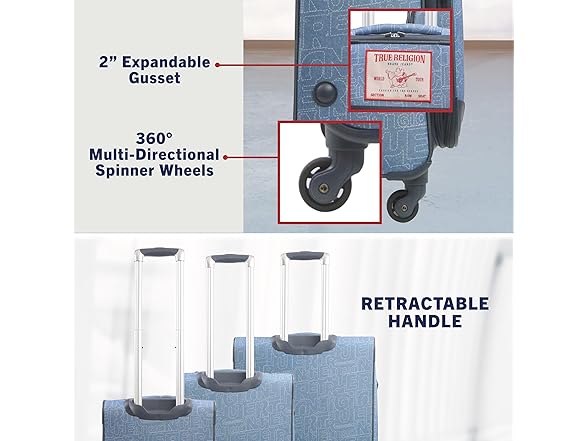 True Religion 23" Rolling Luggage
