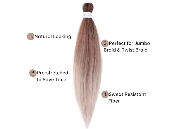 Pre-Stretched Braiding Hair 26" 6-Pack