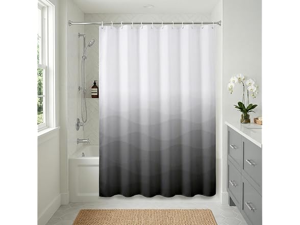 Americanflat 71x74 Wave Grey Ombre Shower Curtain