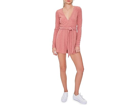 Forever 21 Self-tie Belted Surplice Romper