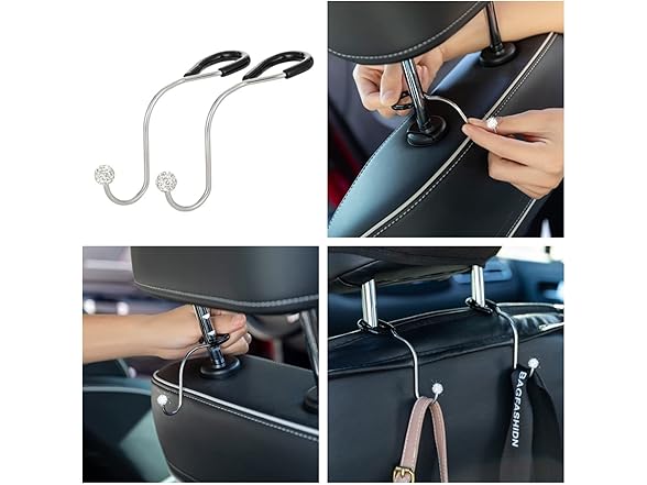 iHMeiju Bling Car Auo Hooks, 2pcs Bling Car Hang